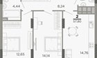2-к квартира, 12/14 эт., 57м²